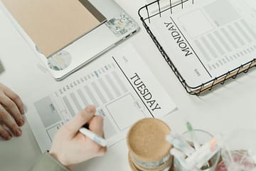person planning their week