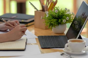 copywriting at a desk
