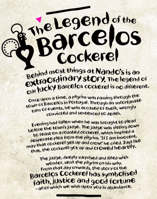 The story of the Barcelos Cockerel from Nando's