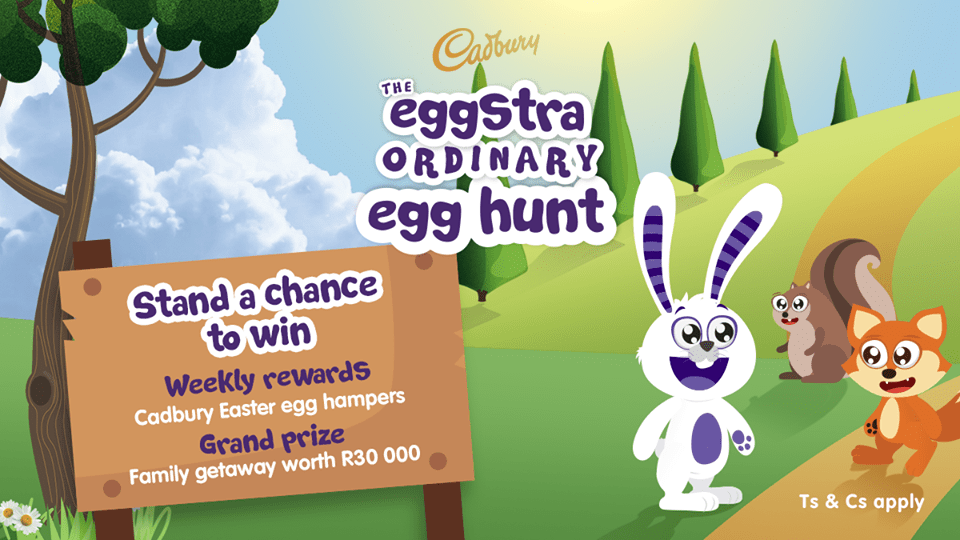 An advertisement for a Cadbury chocolate Easter egg hunt
